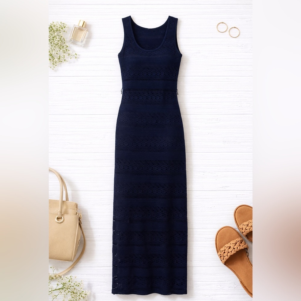 Zac & Rachel long navy lace maxi dress